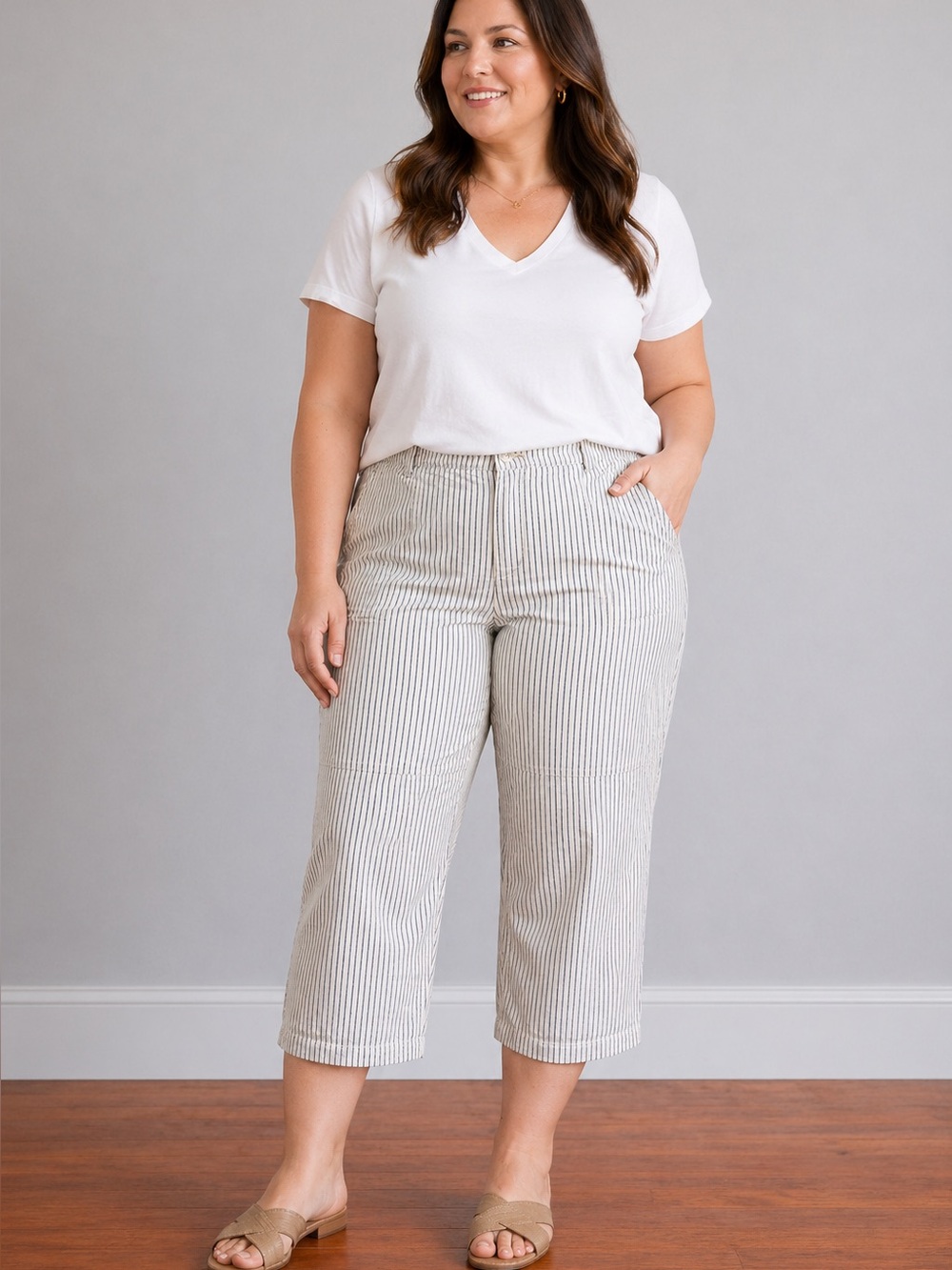 American Eagle Women’s Pin Stripe Size 20 Cotton Pants